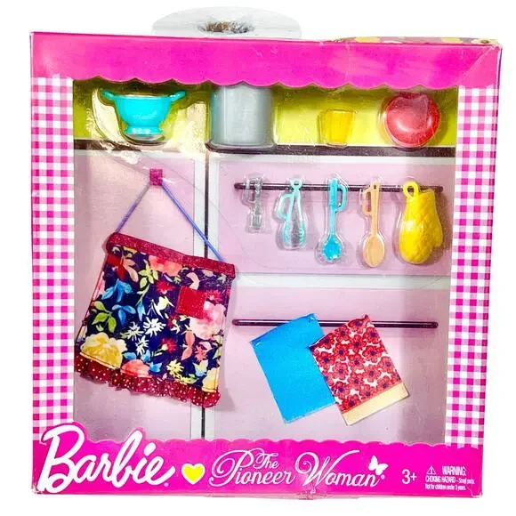 Barbie The Pioneer Woman Doll & Kitchen Set Bundle Barbecue Pasta Dishwasher